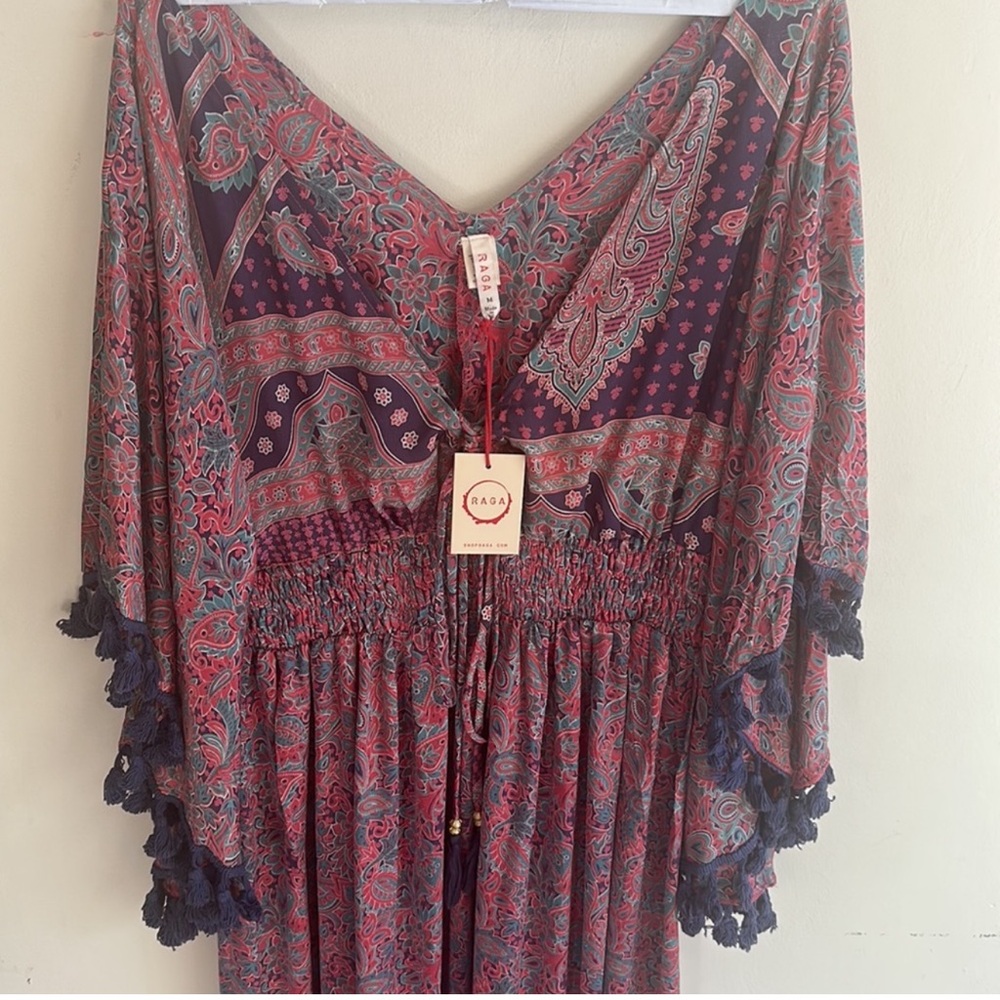 RAGA Electric Love Colorful Patterned Maxi Dress Size M Anthropologie NWTS - Picture 3 of 8